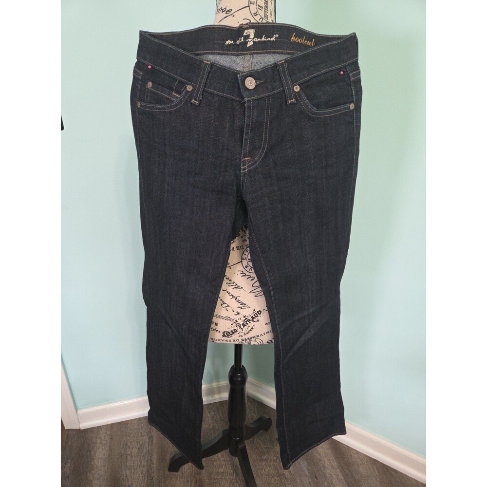 7 For All Mankind Boot Cut Jeans Copper Brown Embroidered Back Pockets Size 25